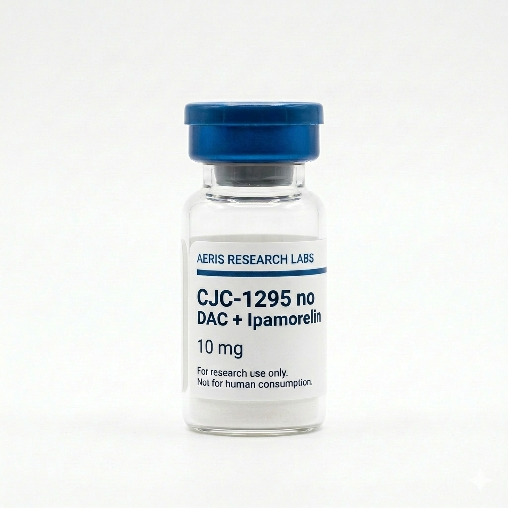 CJC-1295 no DAC + Ipamorelin research peptide vial