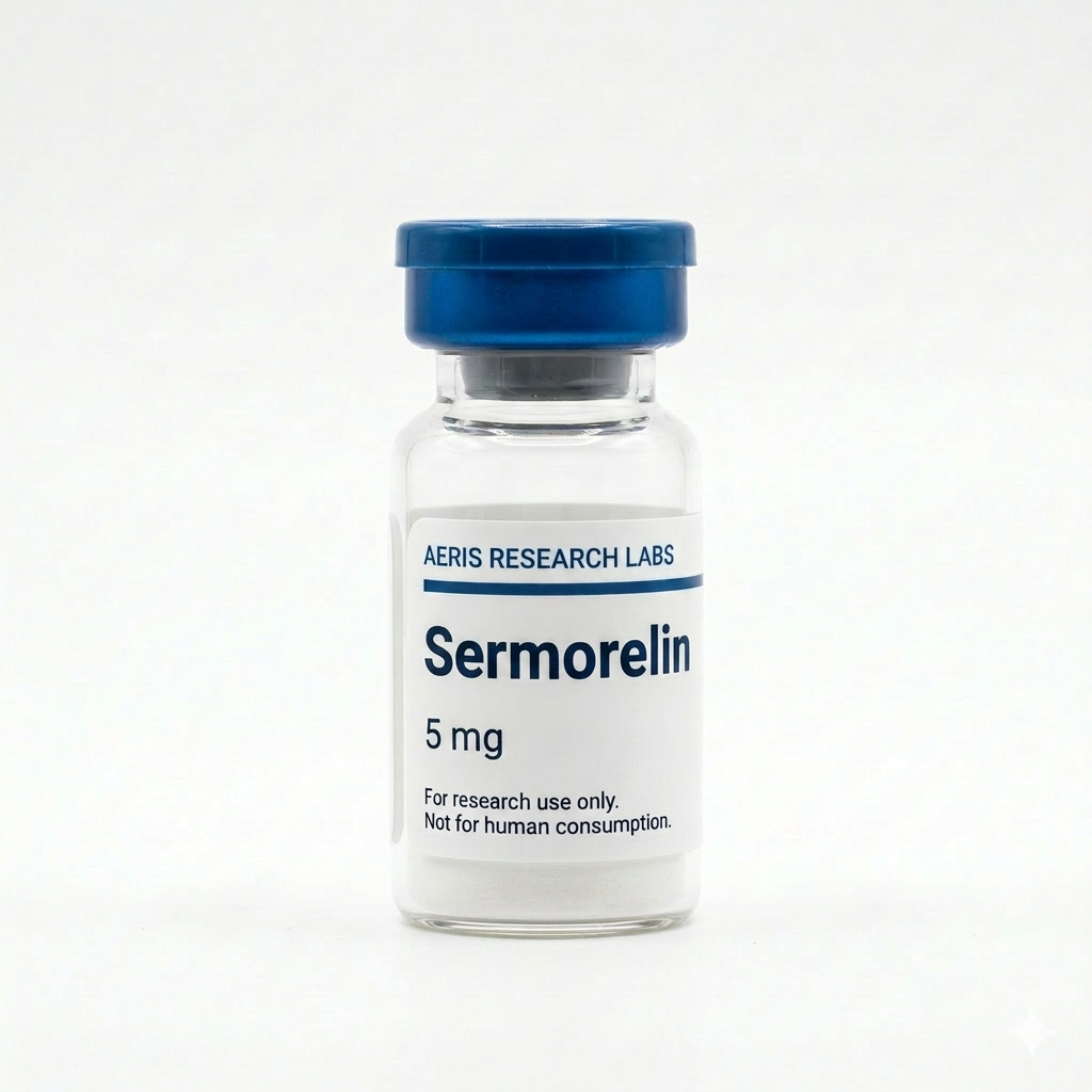 Sermorelin research peptide vial